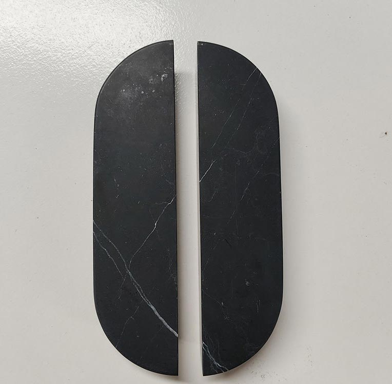 Small Oval Natural Marble Handles