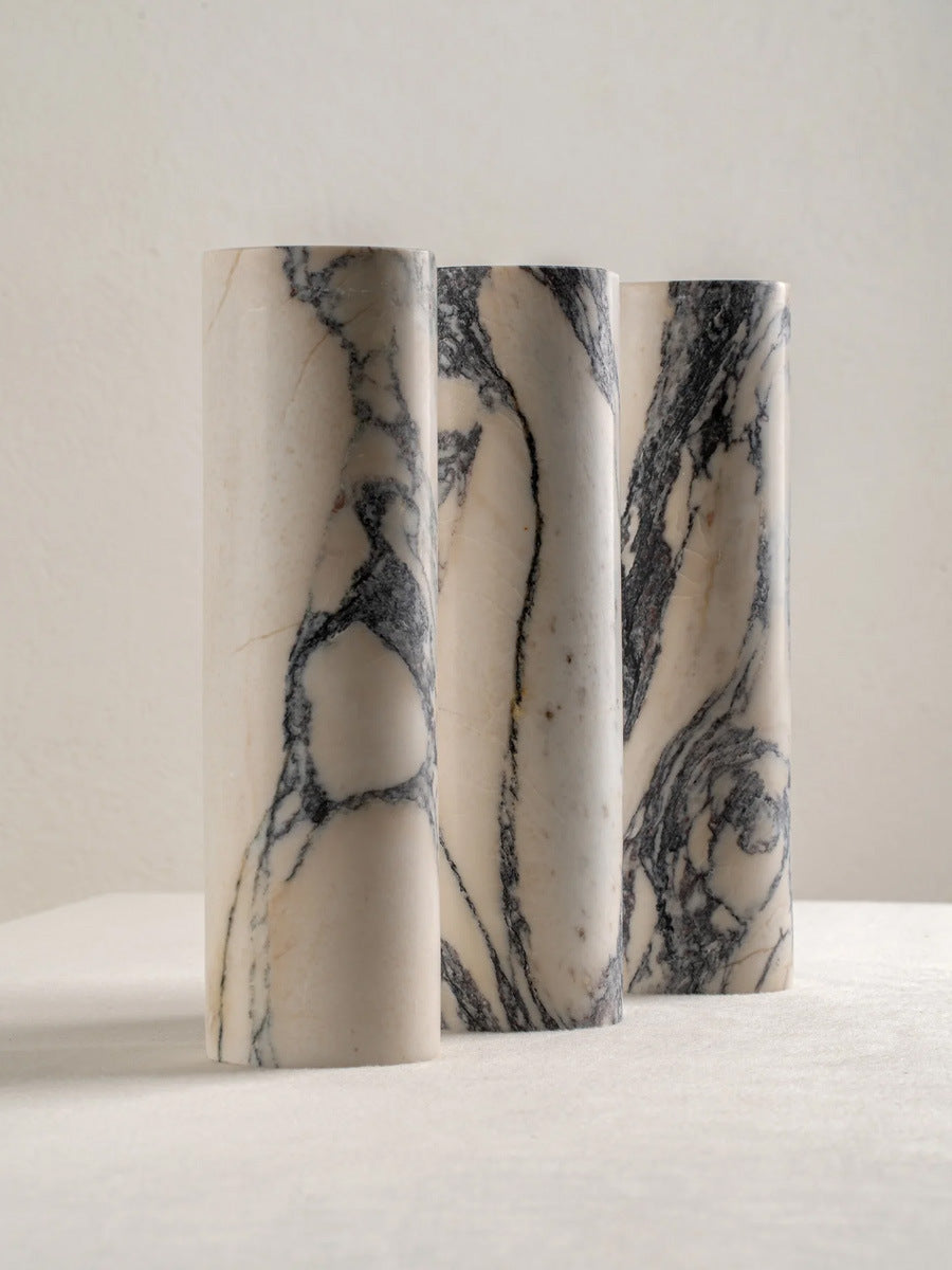 Arabescato White Column Marble Sconces