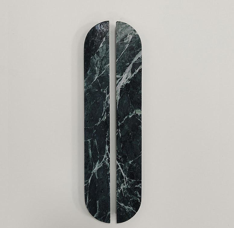 Dark Green Large Oval Marble Handles