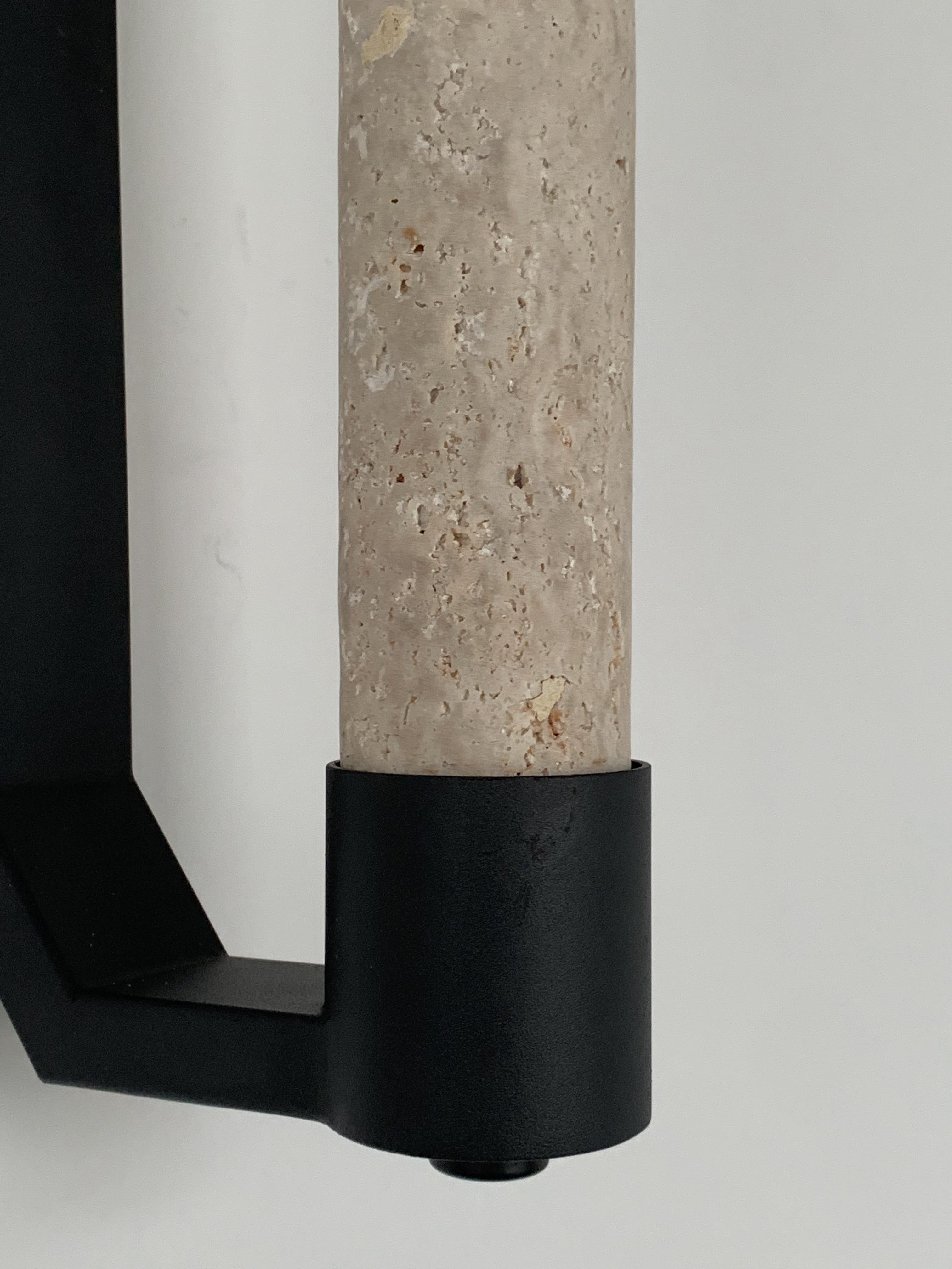 Candle Lighting Beige Travertine Sconces