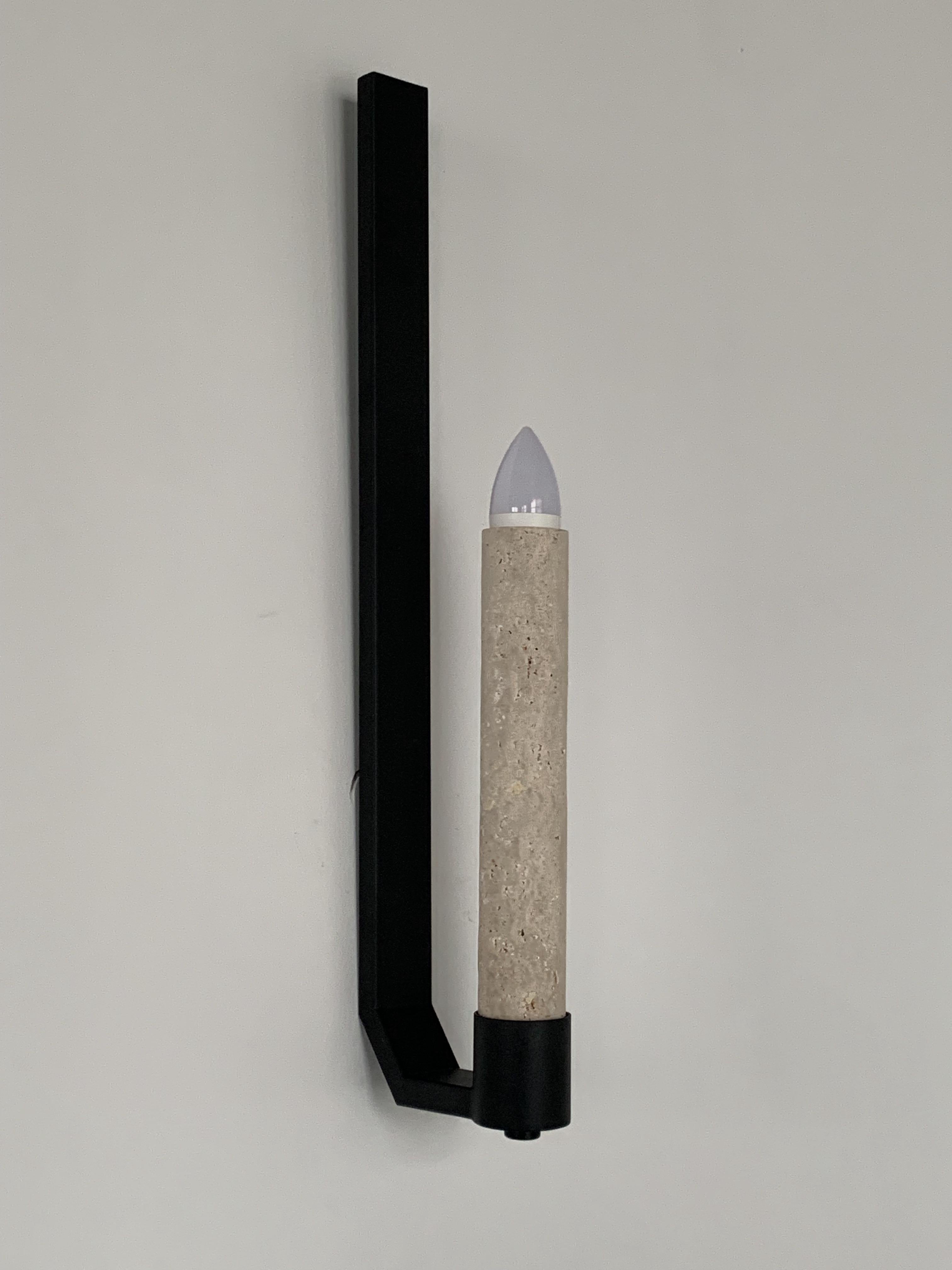 Candle Lighting Beige Travertine Sconces
