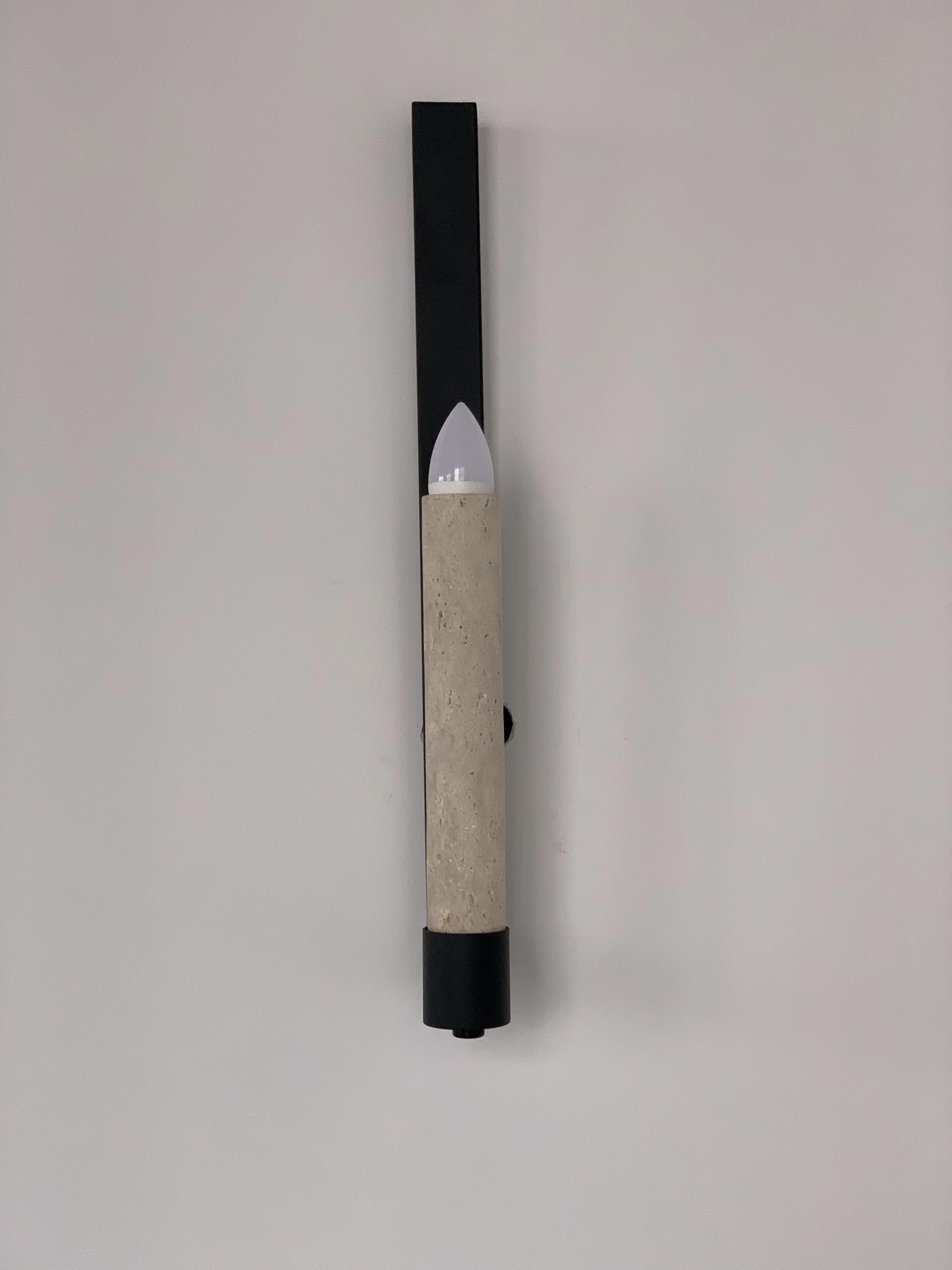 Candle Lighting Beige Travertine Sconces