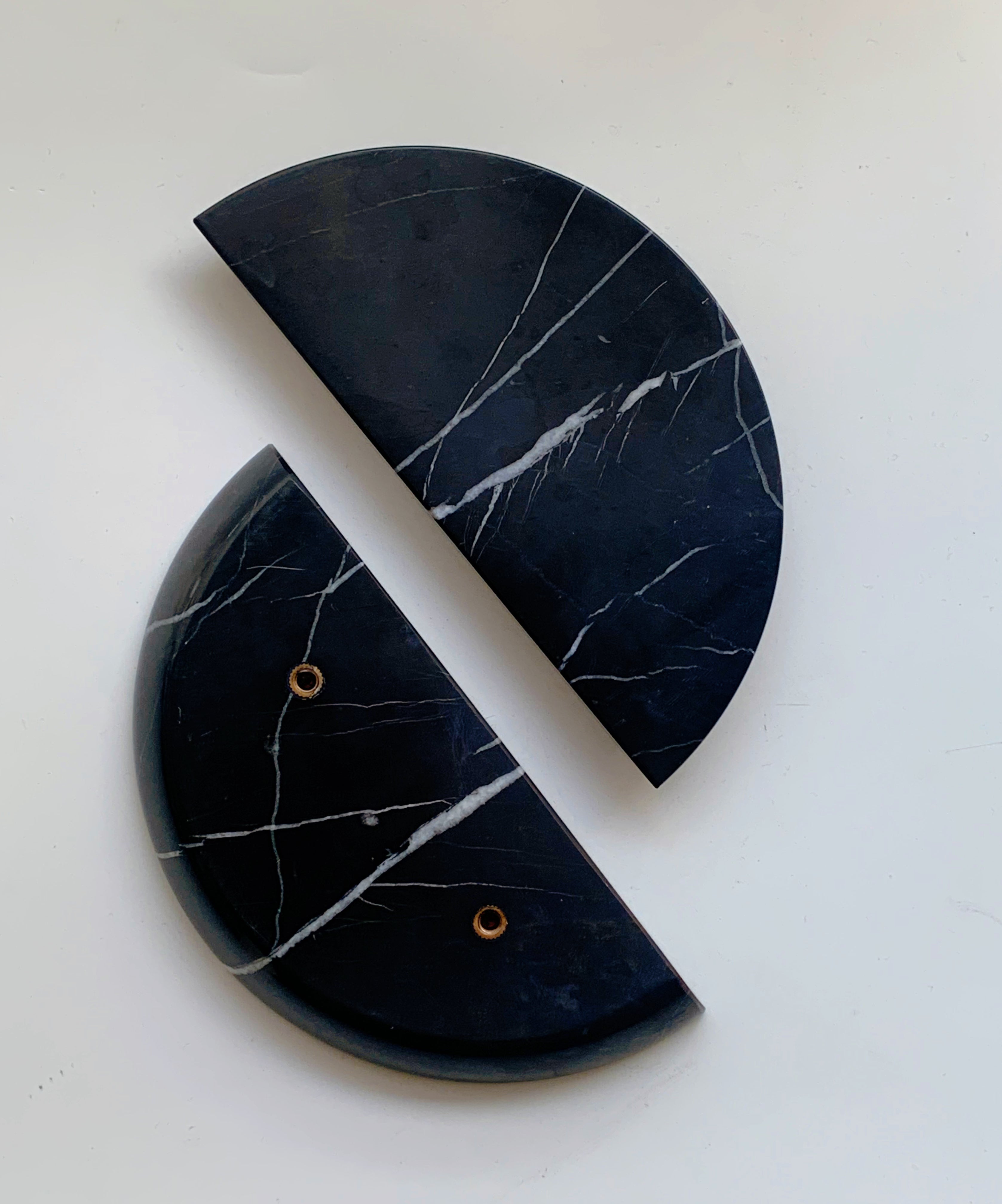Nero Marquina Round Marble Handles