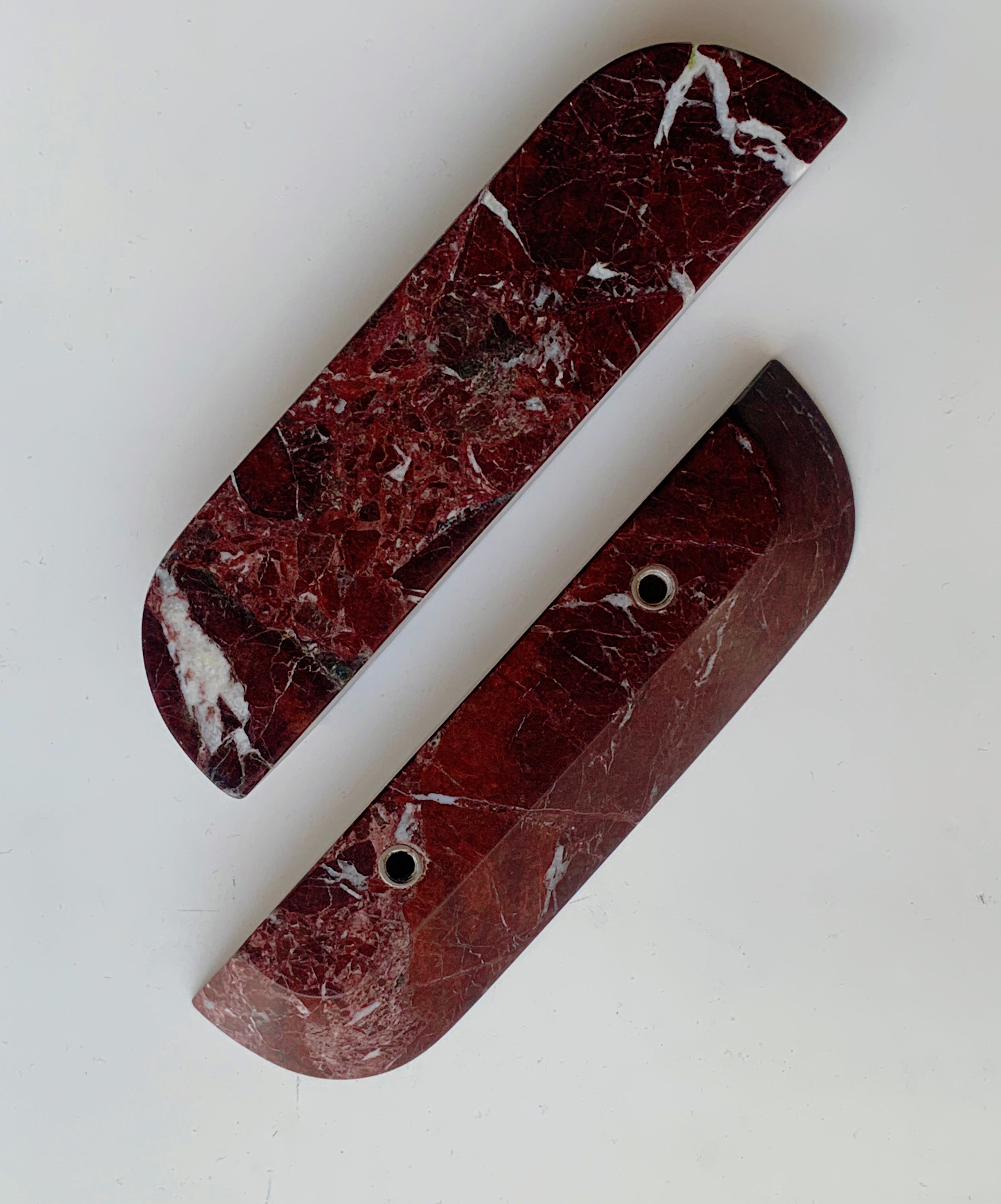 Rosso Levanto Small Oval Marble Handles