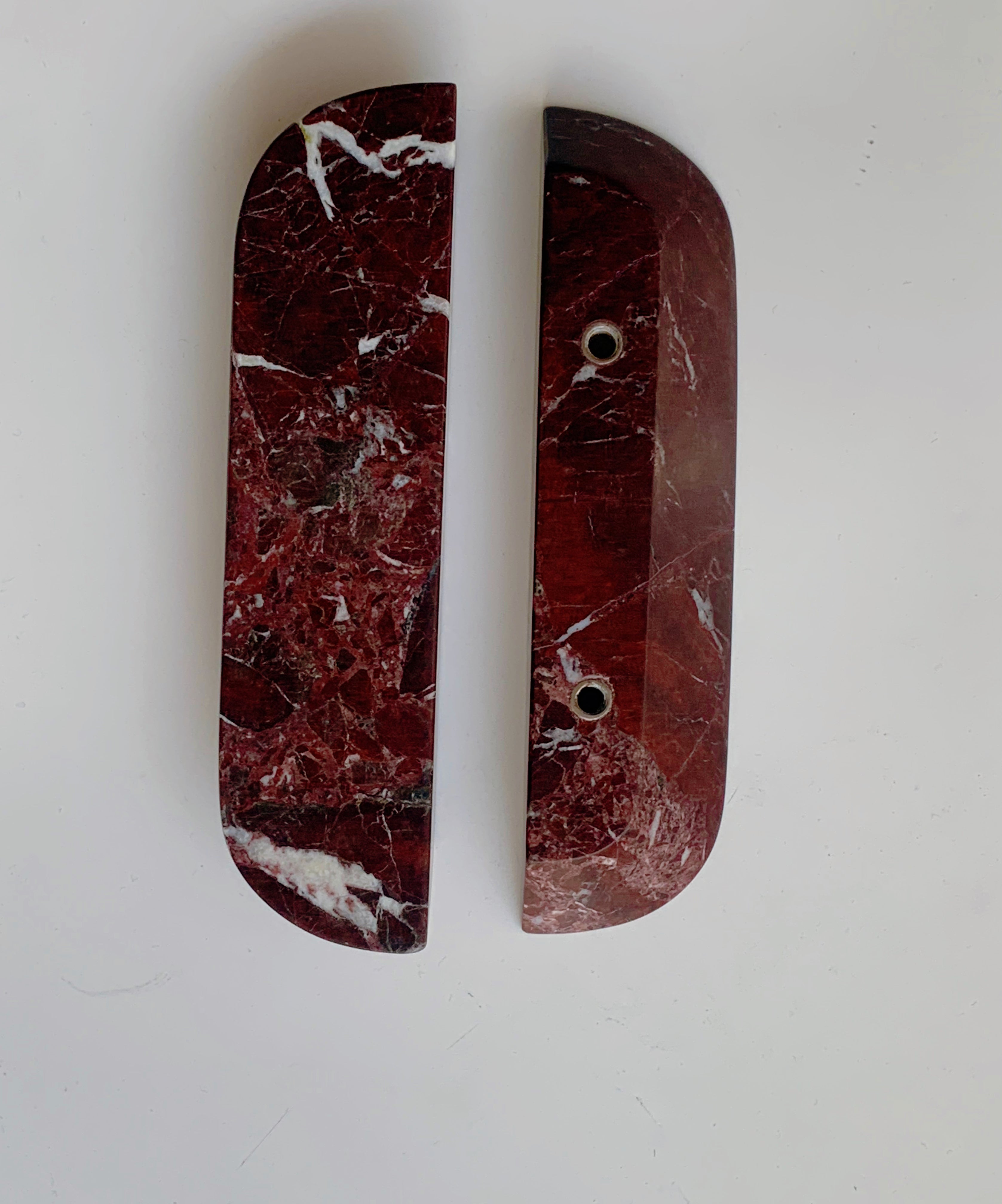 Rosso Levanto Small Oval Marble Handles