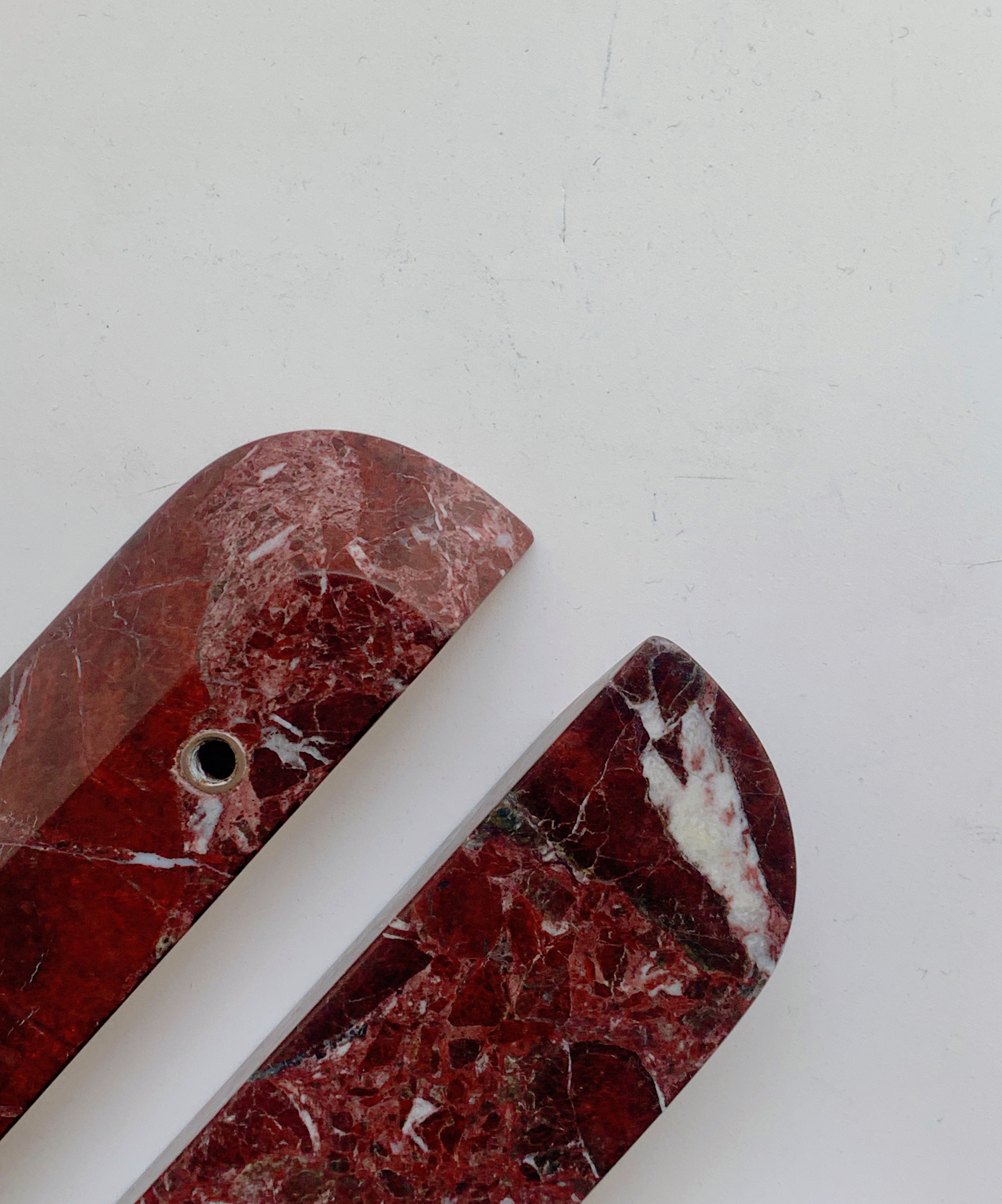 Rosso Levanto Small Oval Marble Handles