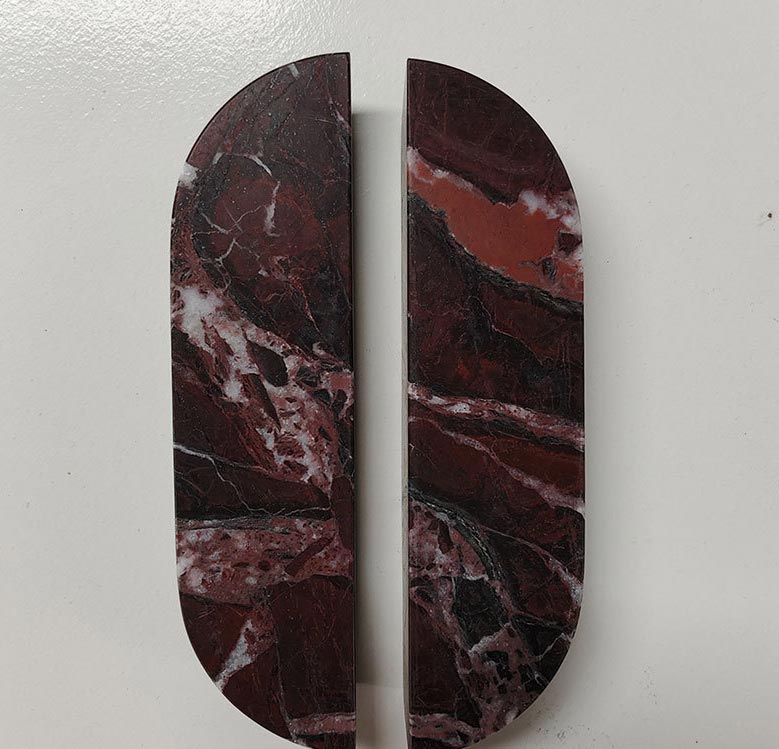 Rosso Levanto Small Oval Marble Handles