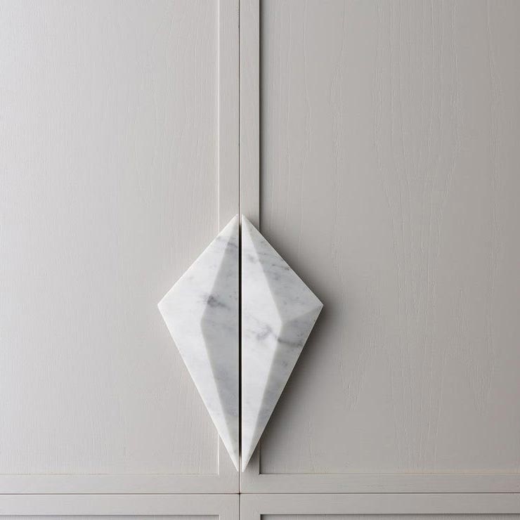 Carrara Diamond Irregular Big Marble Handles