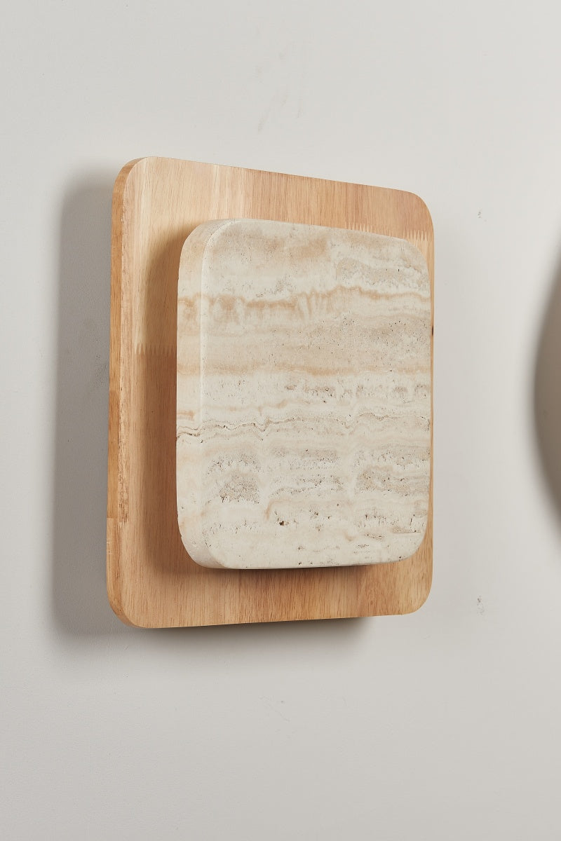 Square Beige Travertine Sconces