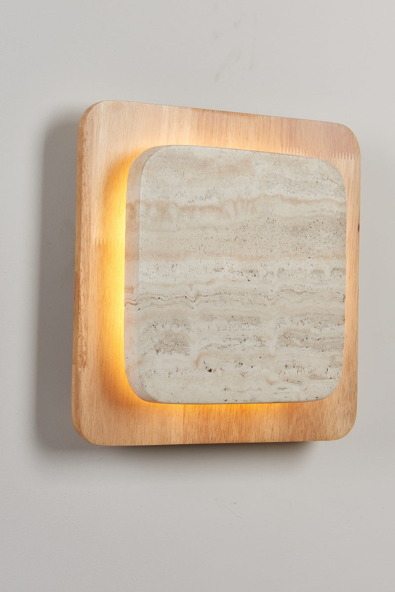 Square Beige Travertine Sconces