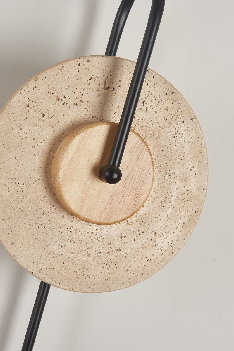 Beige Travertine Clock Sconces