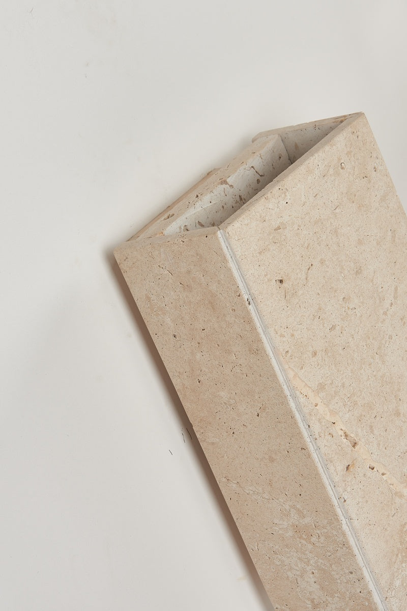 Beige Travertine Rectangle Box Sconces