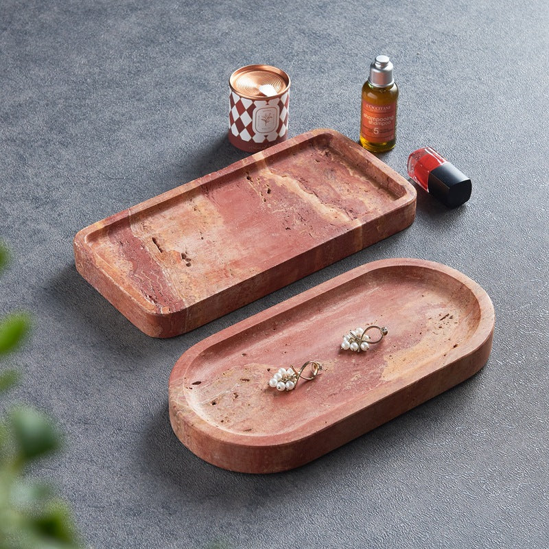Red Travertine Trays