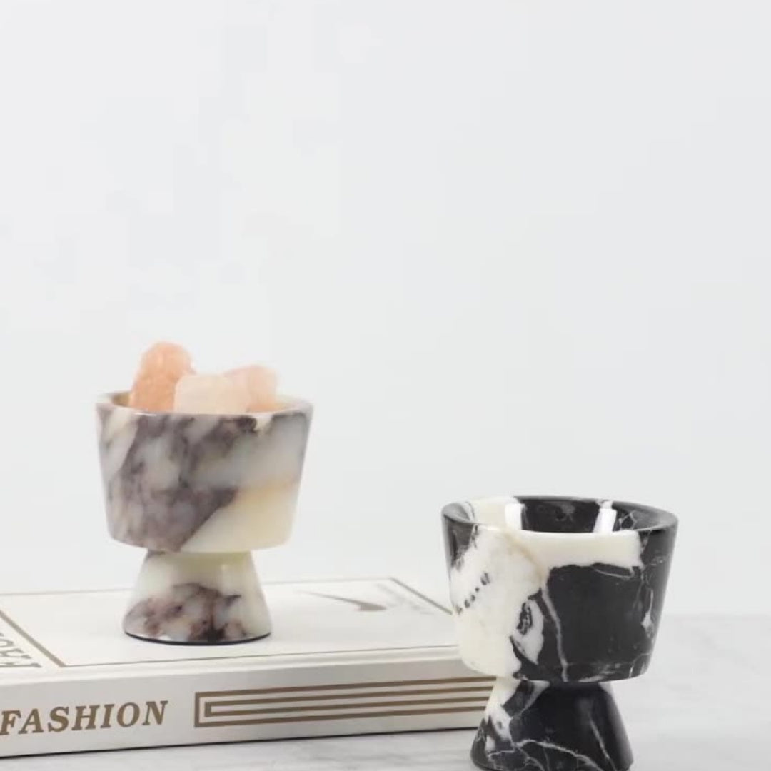 Marble Cup Candle Holders for Tabletop Decor