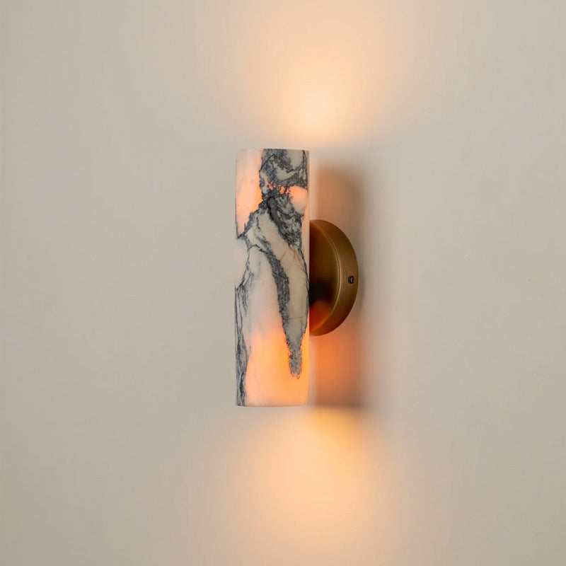 Arabescato White Column Marble Sconces