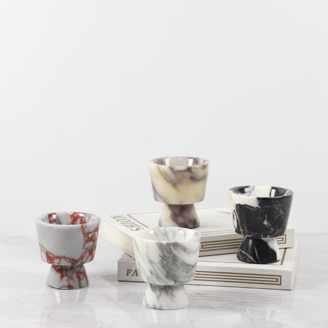 Marble Cup Candle Holders for Tabletop Decor