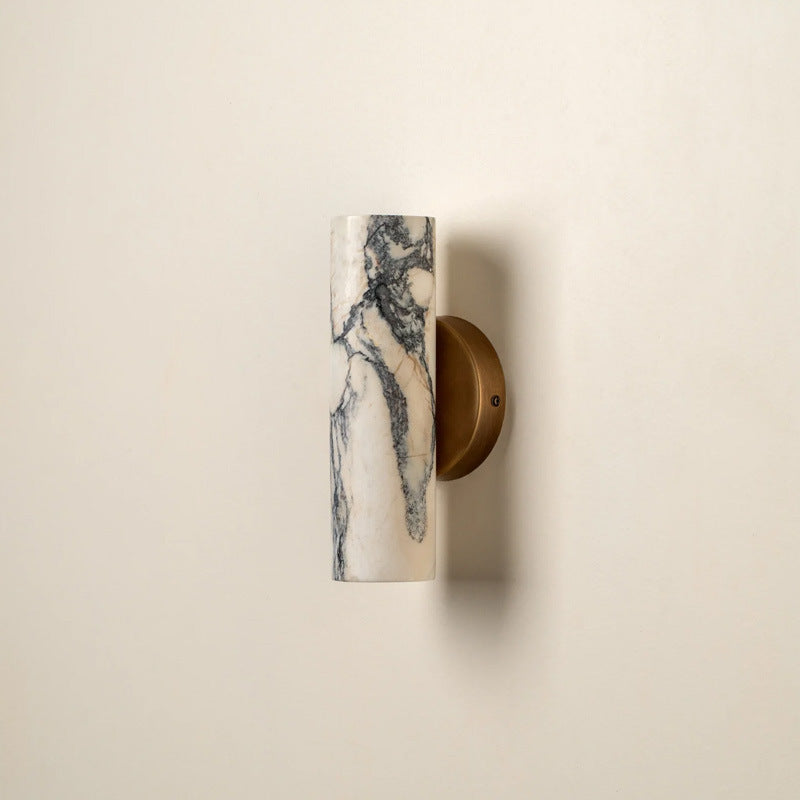 Arabescato White Column Marble Sconces