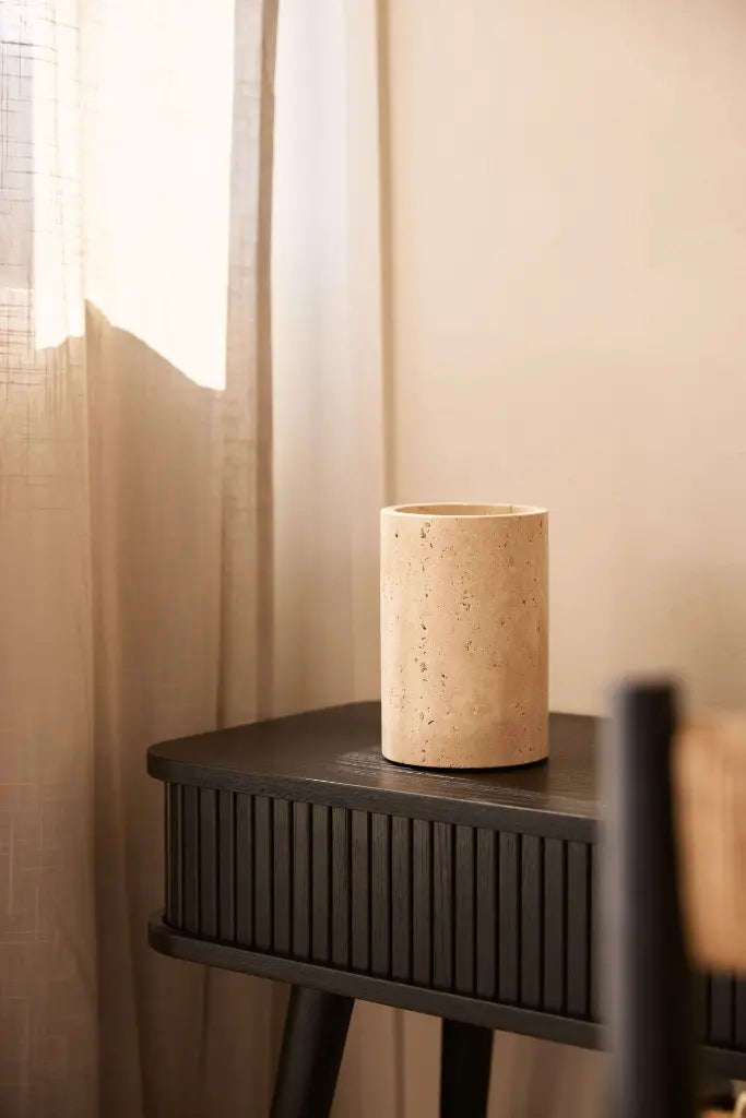 Travertine Stone Vases Cup Like | Natural Stone Decorative Vessel