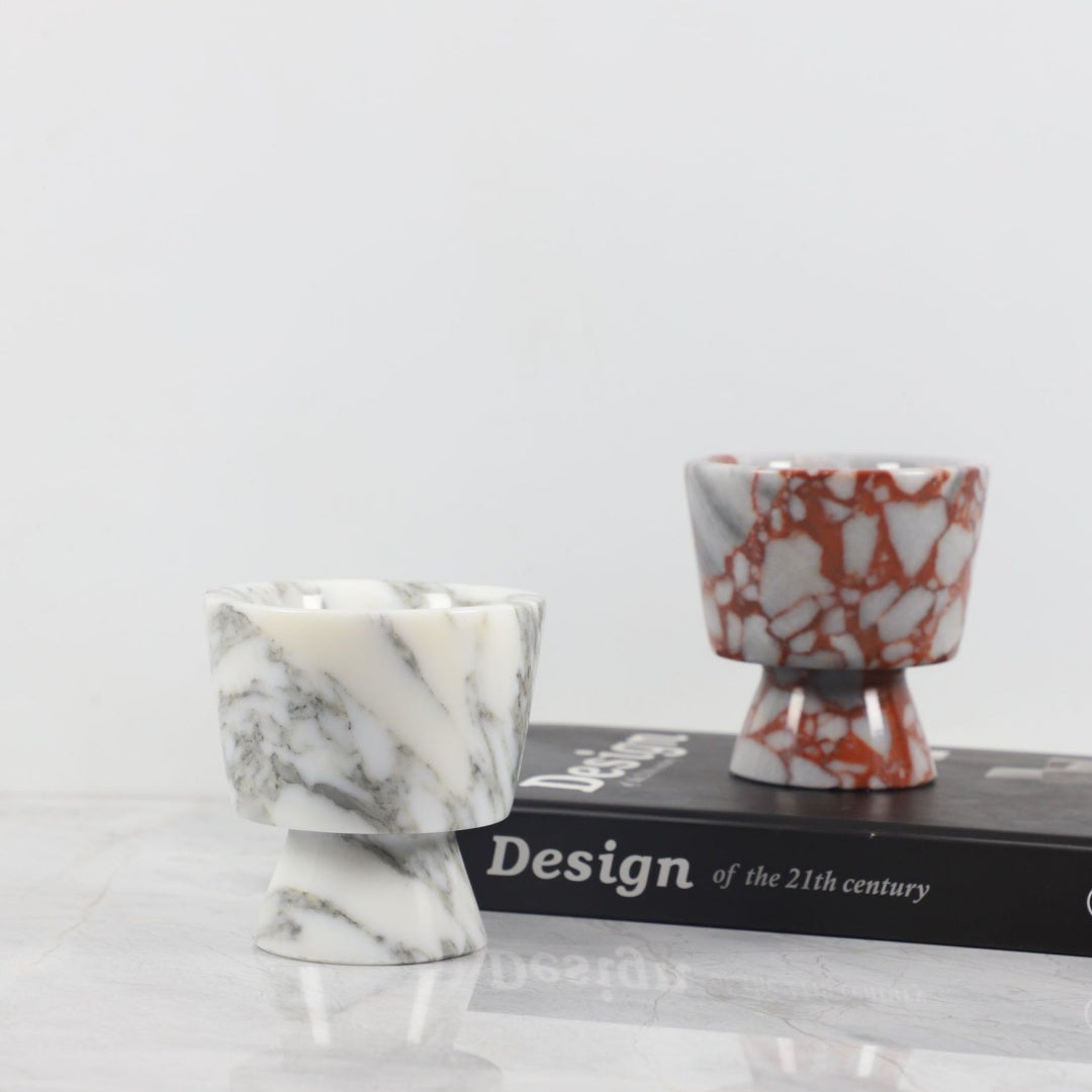 Marble Cup Candle Holders for Tabletop Decor