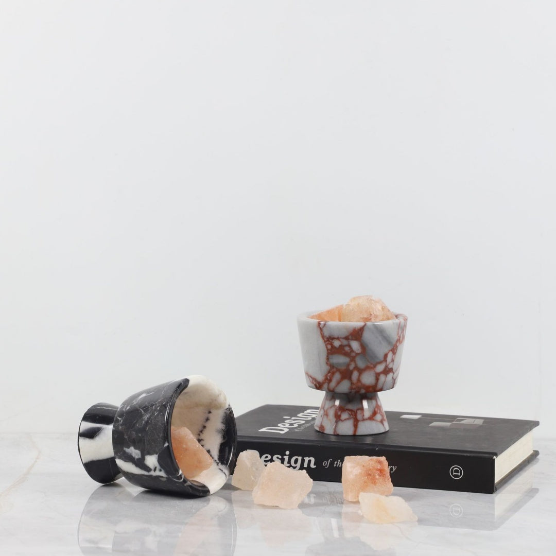 Marble Cup Candle Holders for Tabletop Decor