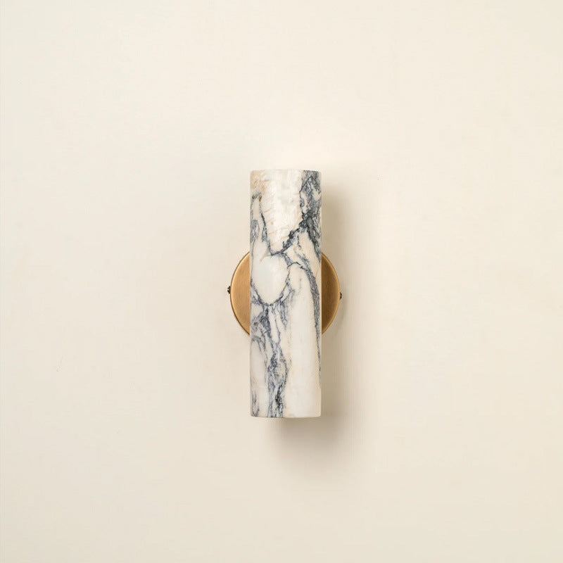 Arabescato White Column Marble Sconces