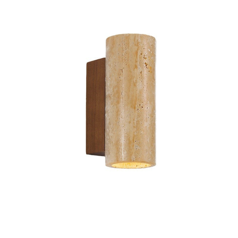 Beige Travertine Wall Lamp | Modern Natural Stone Sconce
