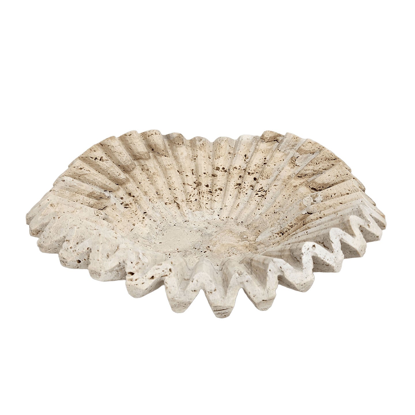 Beige Travertine Fruit Bowls - Natural Stone Centerpiece Bowl