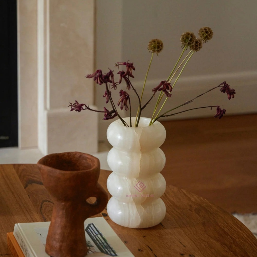 White Onyx Vases for Tabletop