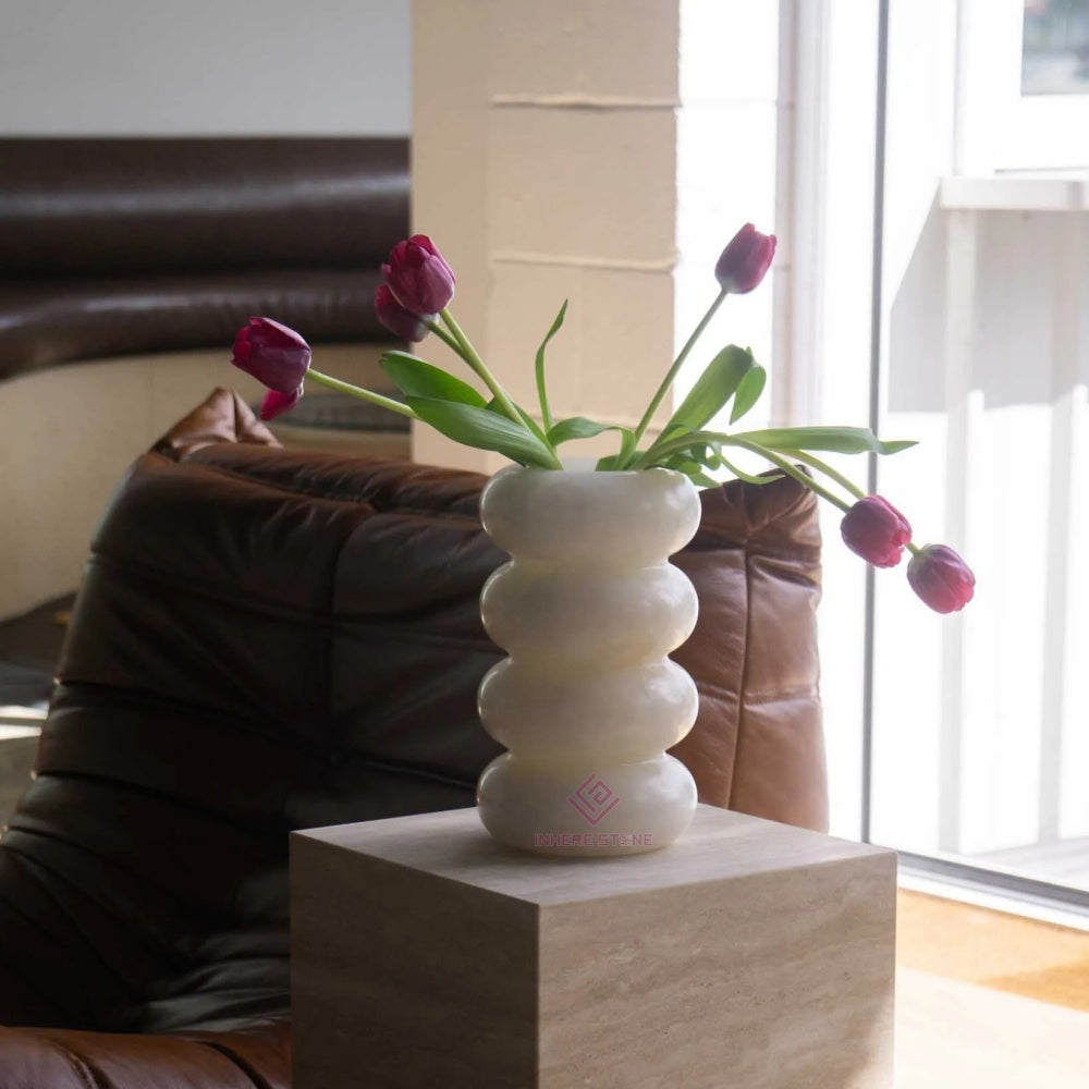White Onyx Vases for Tabletop