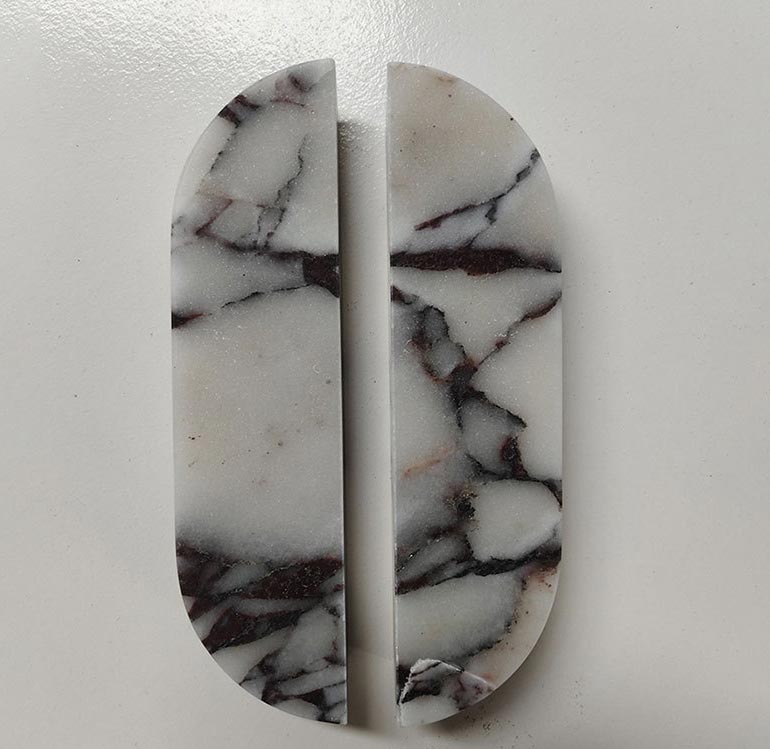 Small Oval Natural Marble Handles