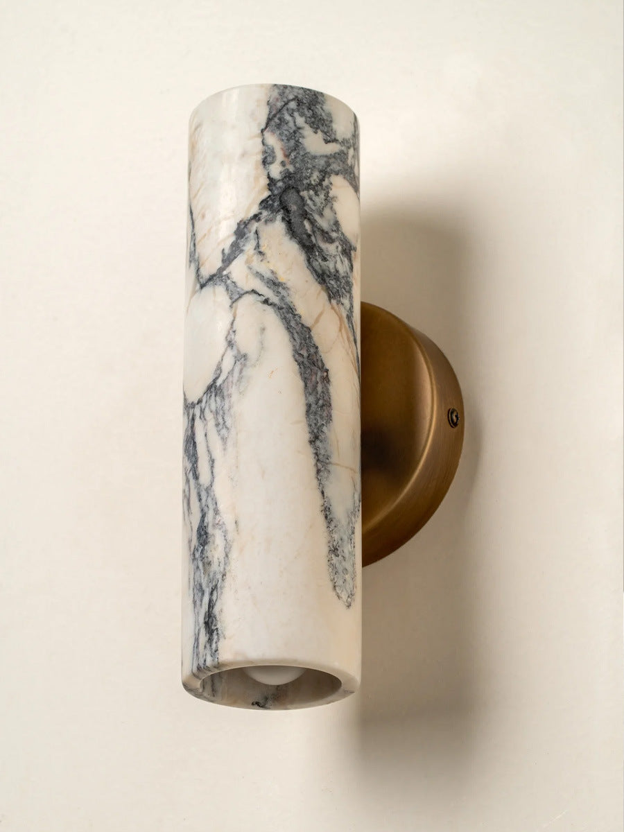 Arabescato White Column Marble Sconces