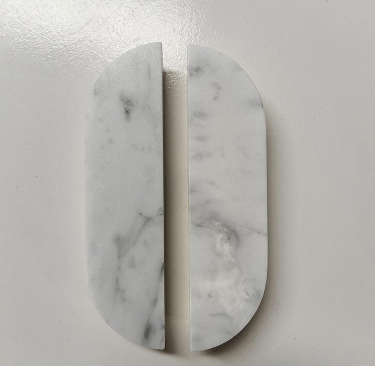 Small Oval Natural Marble Handles