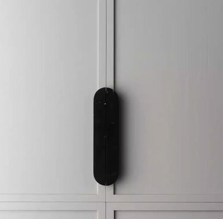 Nero Marquina Round Marble Handles