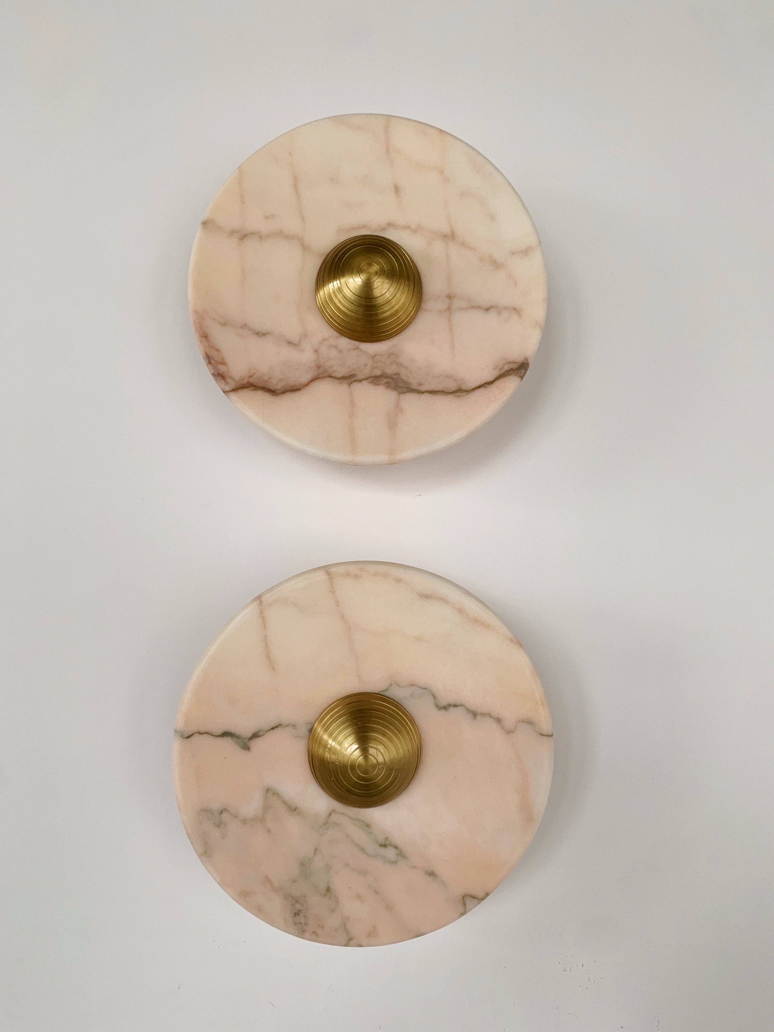 Aurora Series Statuario Rosso Marble Wall Lamp