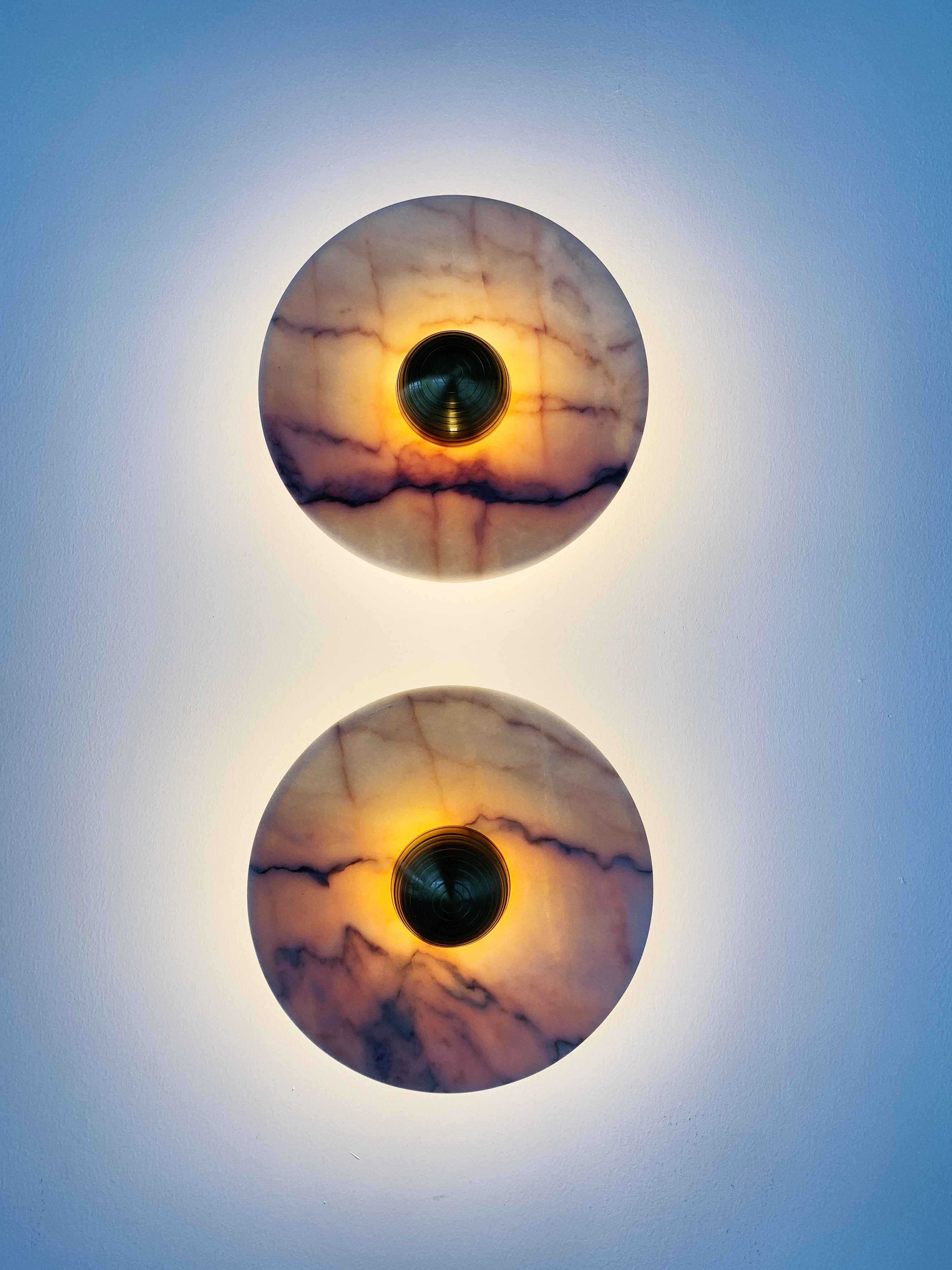 Aurora Series Statuario Rosso Marble Wall Lamp