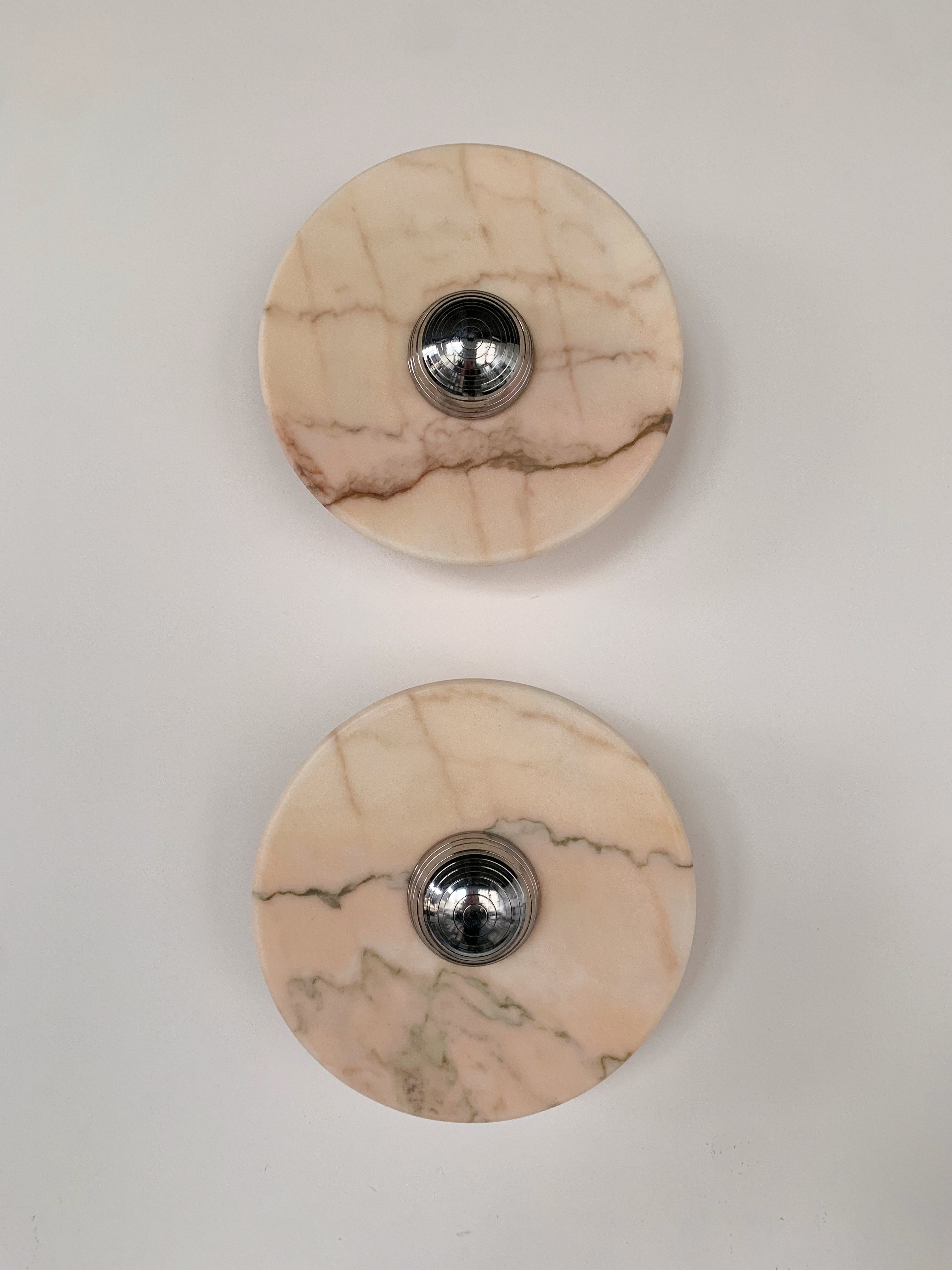 Aurora Series Statuario Rosso Marble Wall Lamp