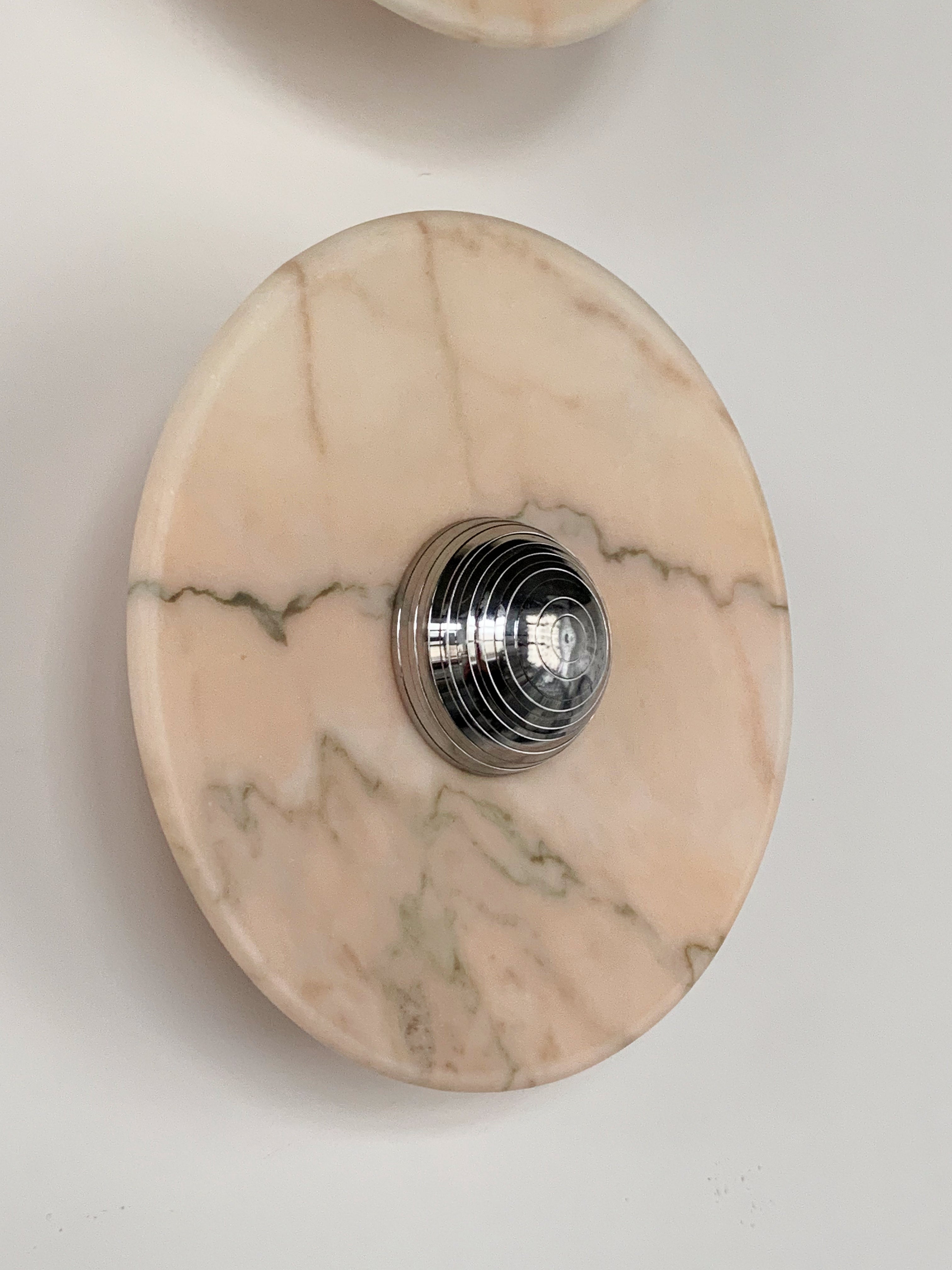 Aurora Series Statuario Rosso Marble Wall Lamp