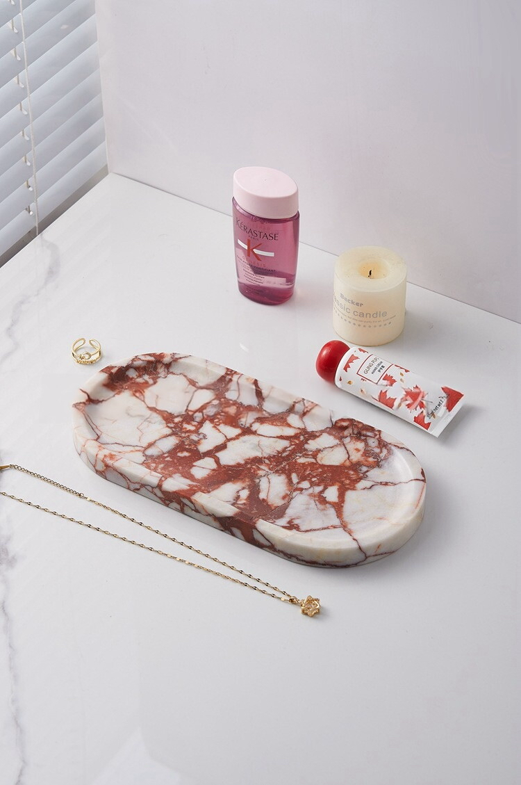 Calacatta Red Oval Marble Trays