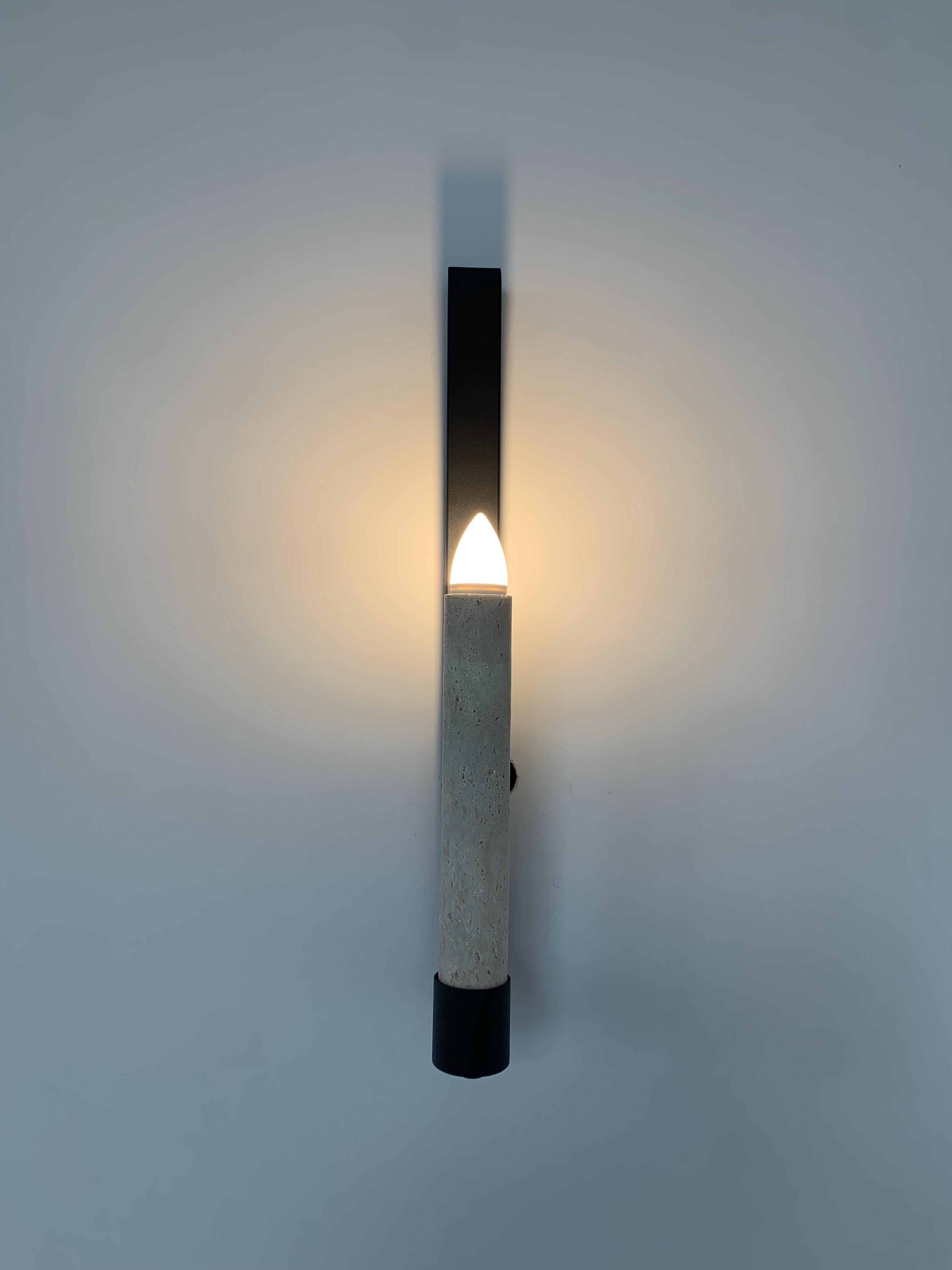 Candle Lighting Beige Travertine Sconces