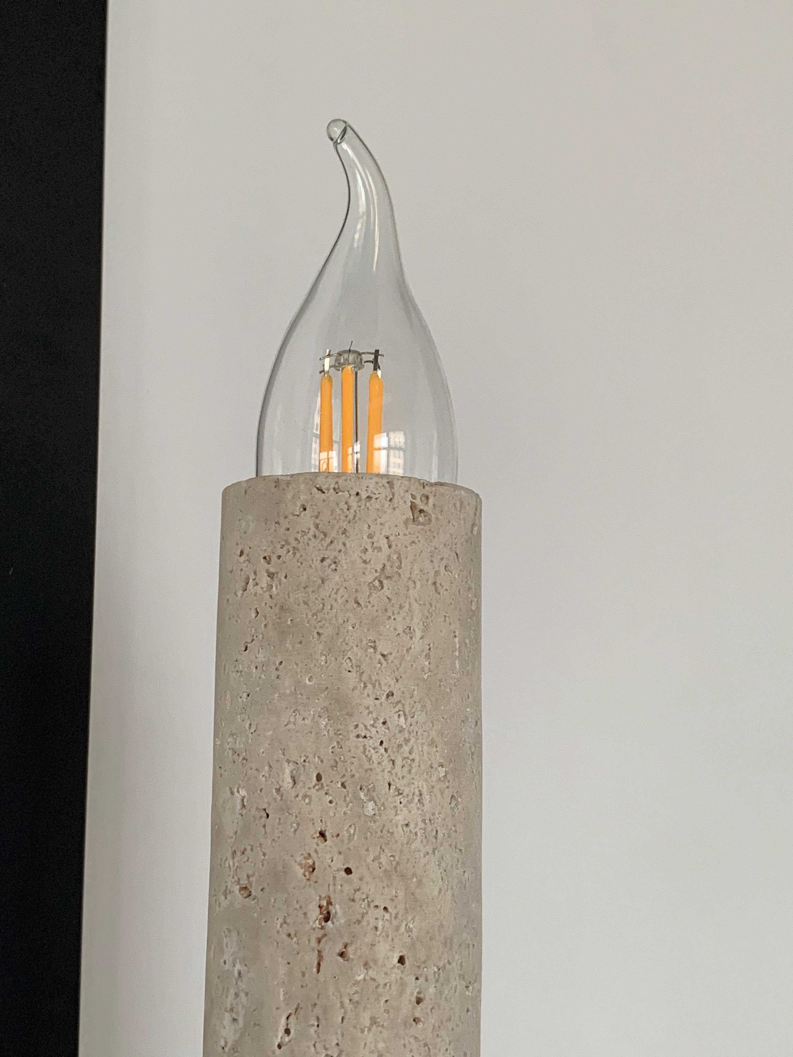 Candle Lighting Beige Travertine Sconces