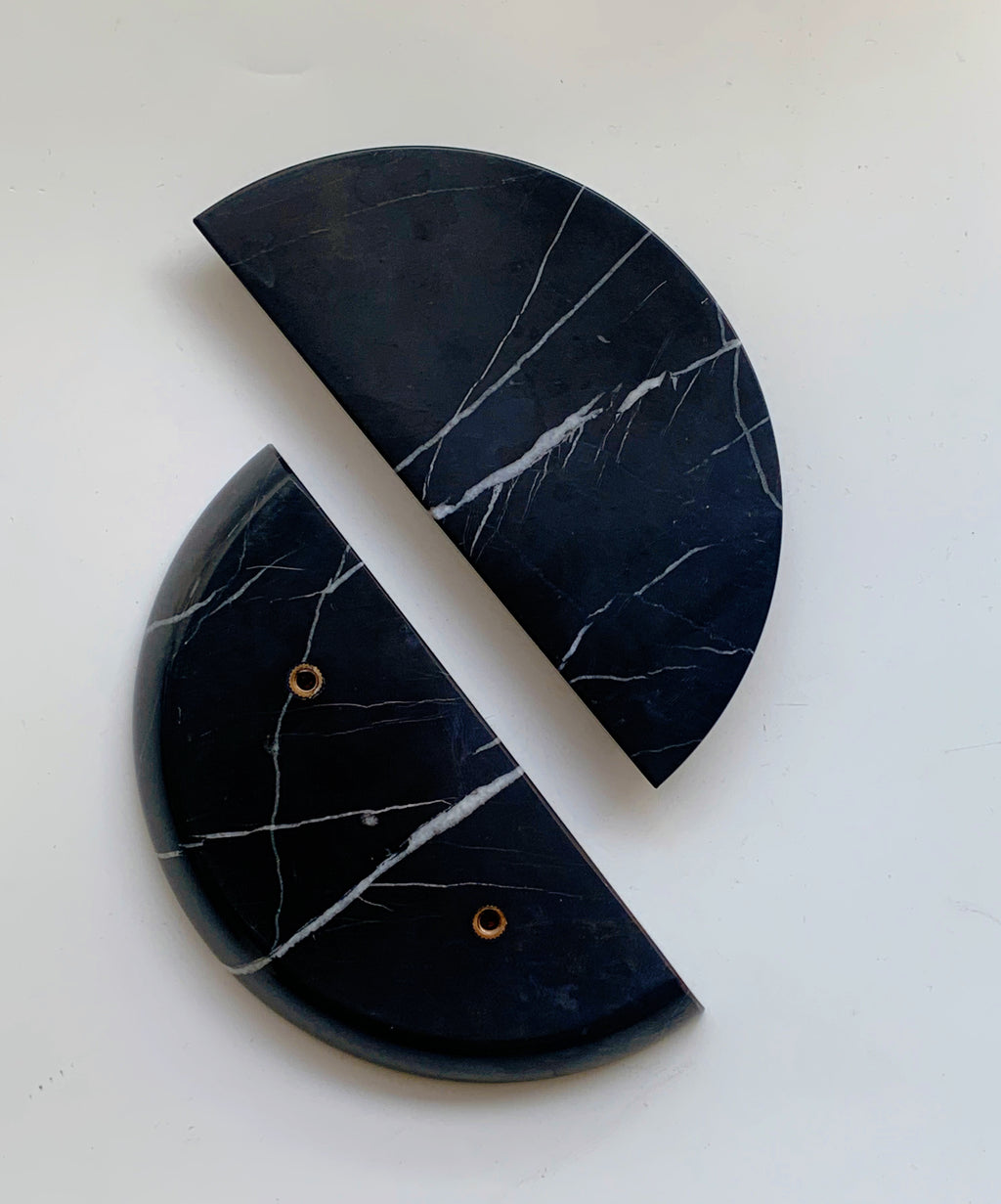 Nero Marquina Round Marble Handles