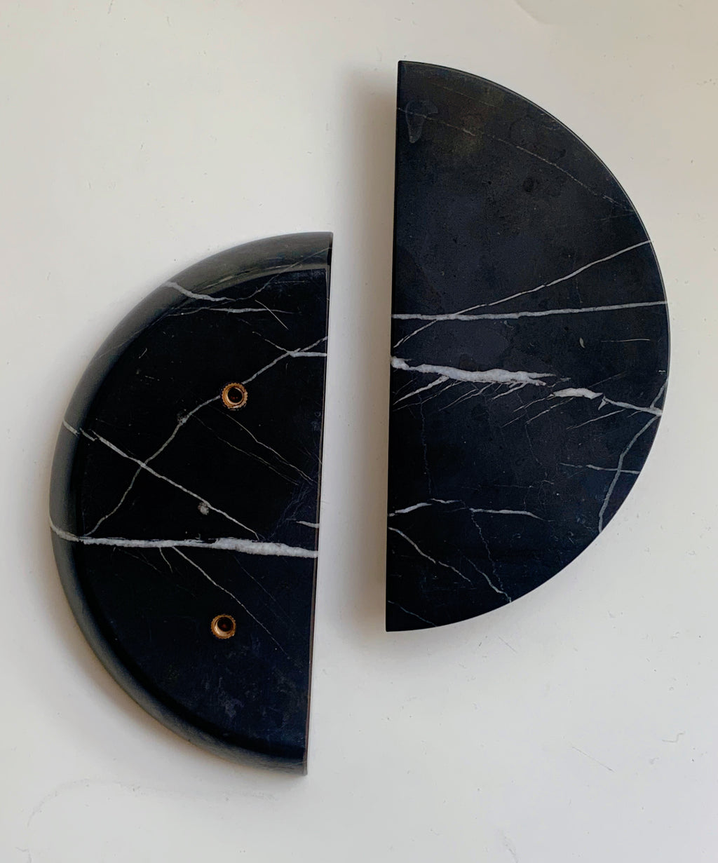 Nero Marquina Round Marble Handles