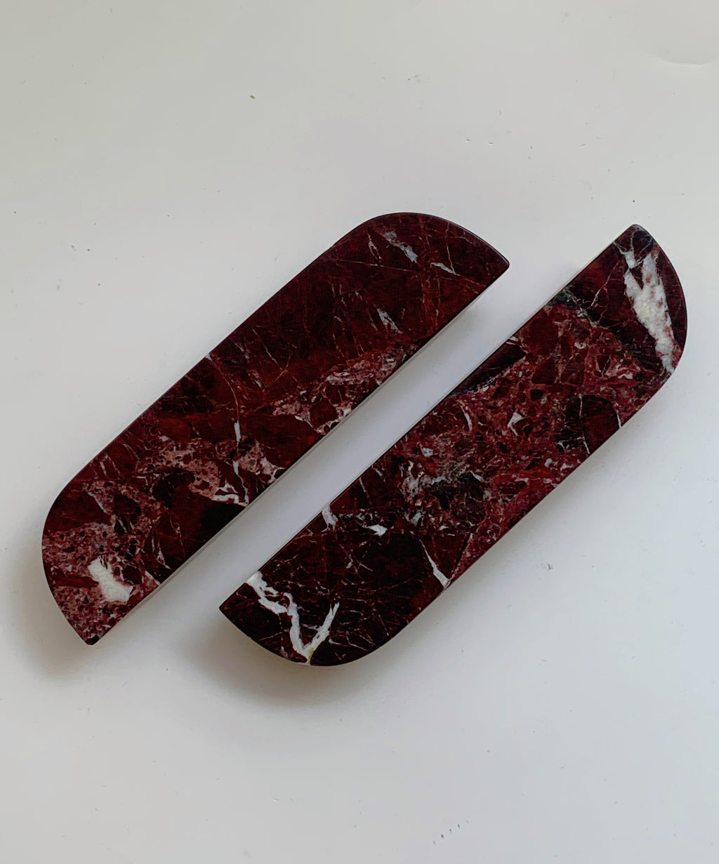 Rosso Levanto Small Oval Marble Handles
