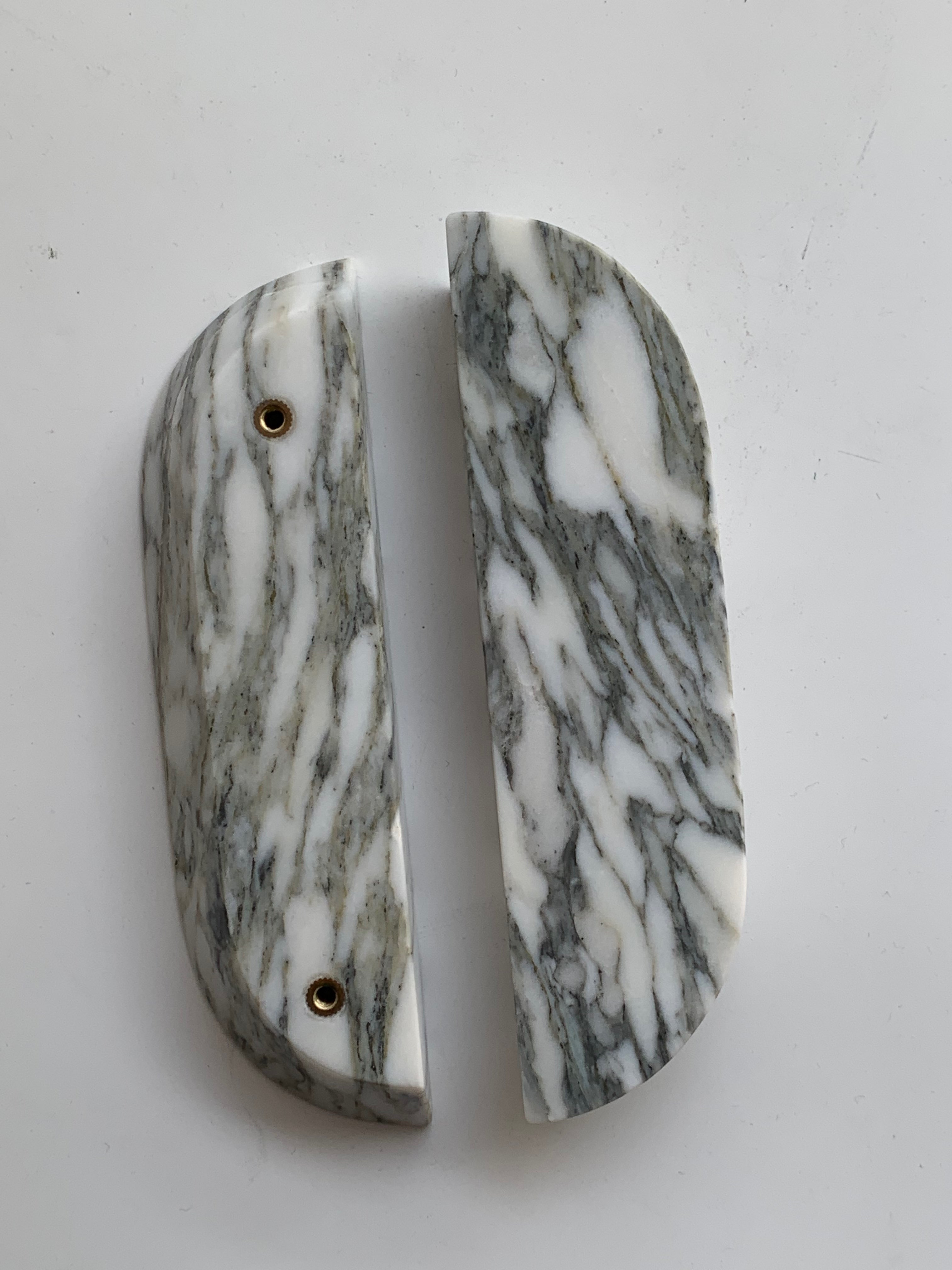 Arabescato White Small Oval Mable Handles