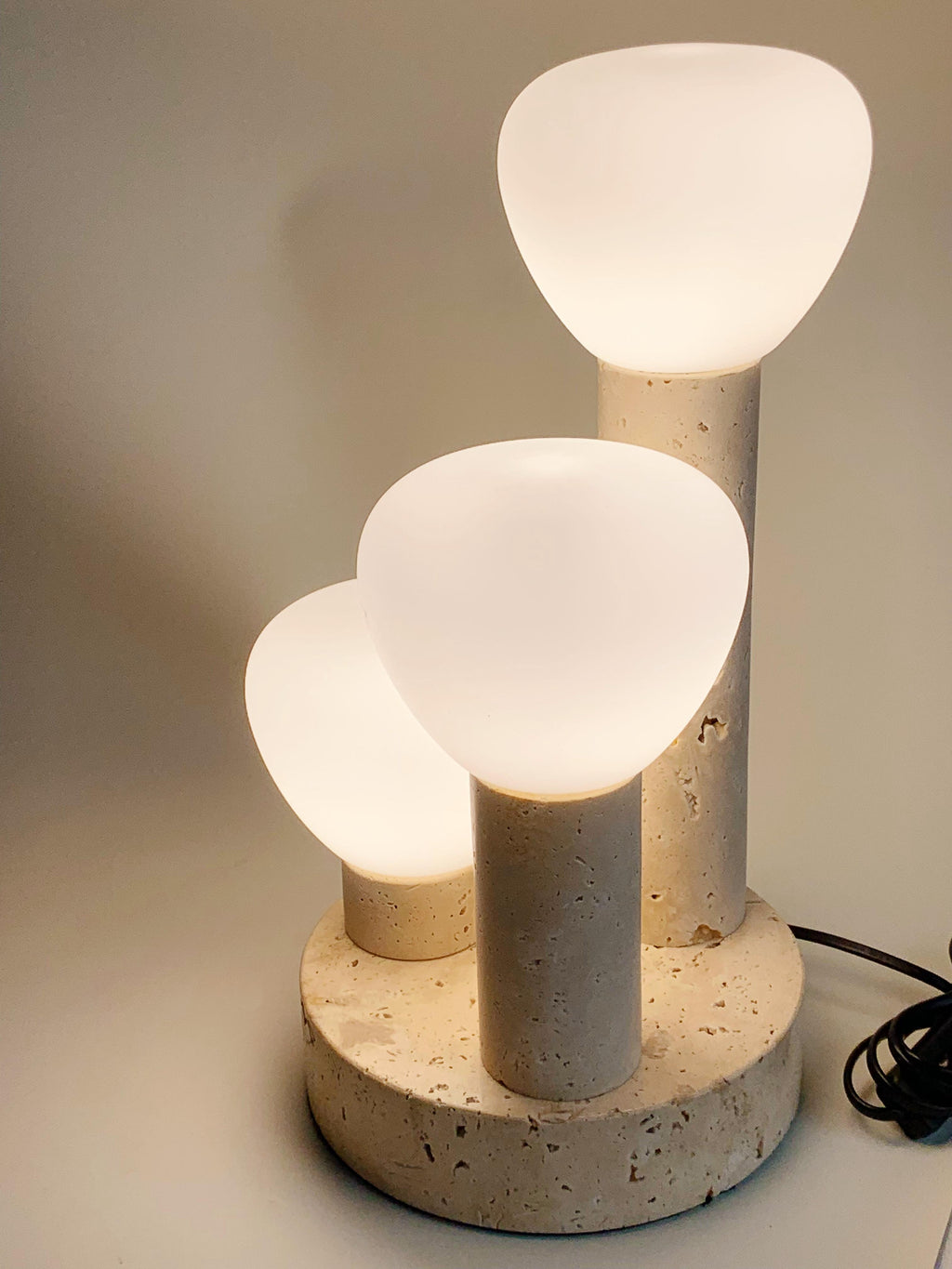 Beige Travertine Table Lamp
