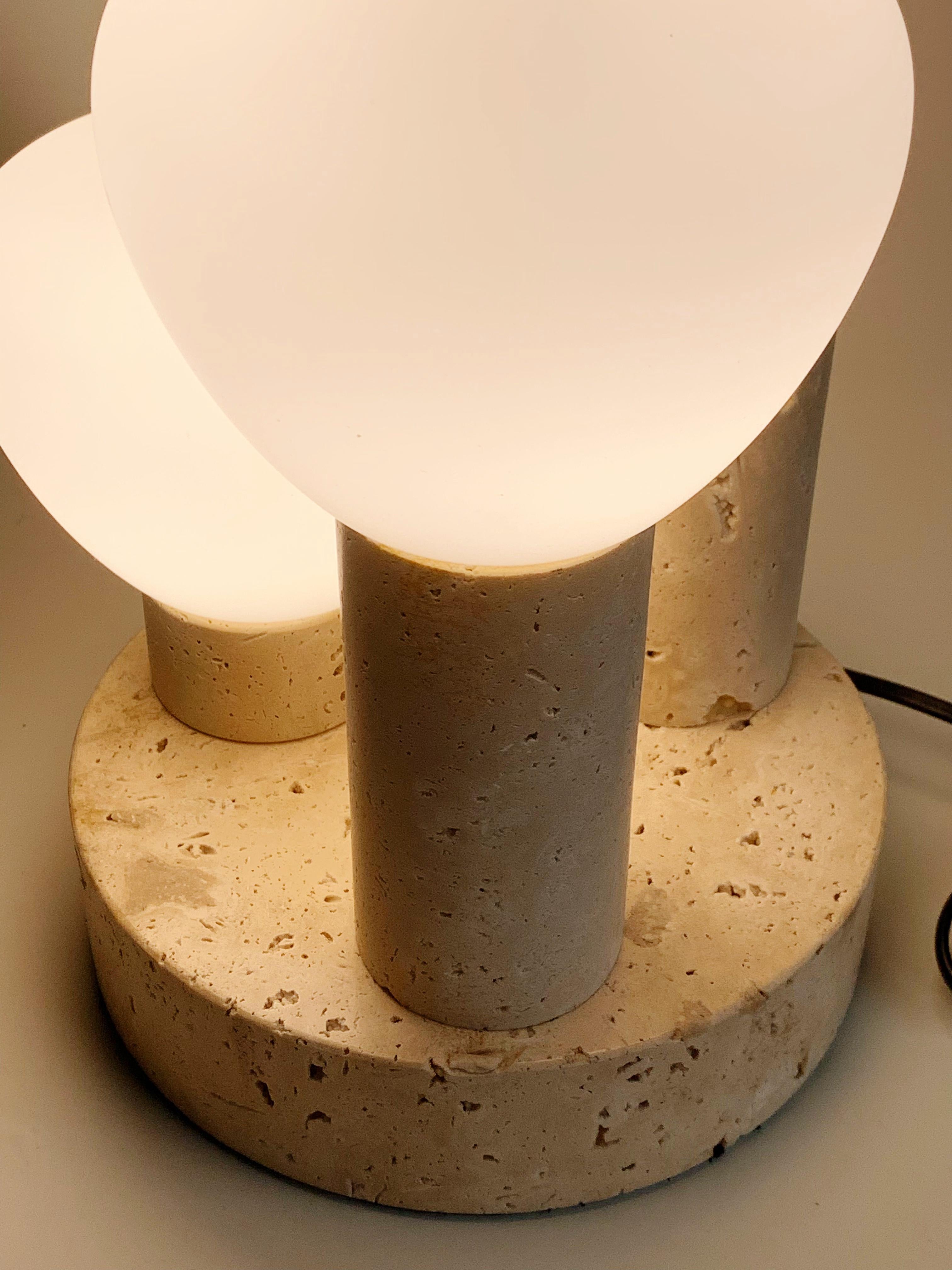 Beige Travertine Table Lamp