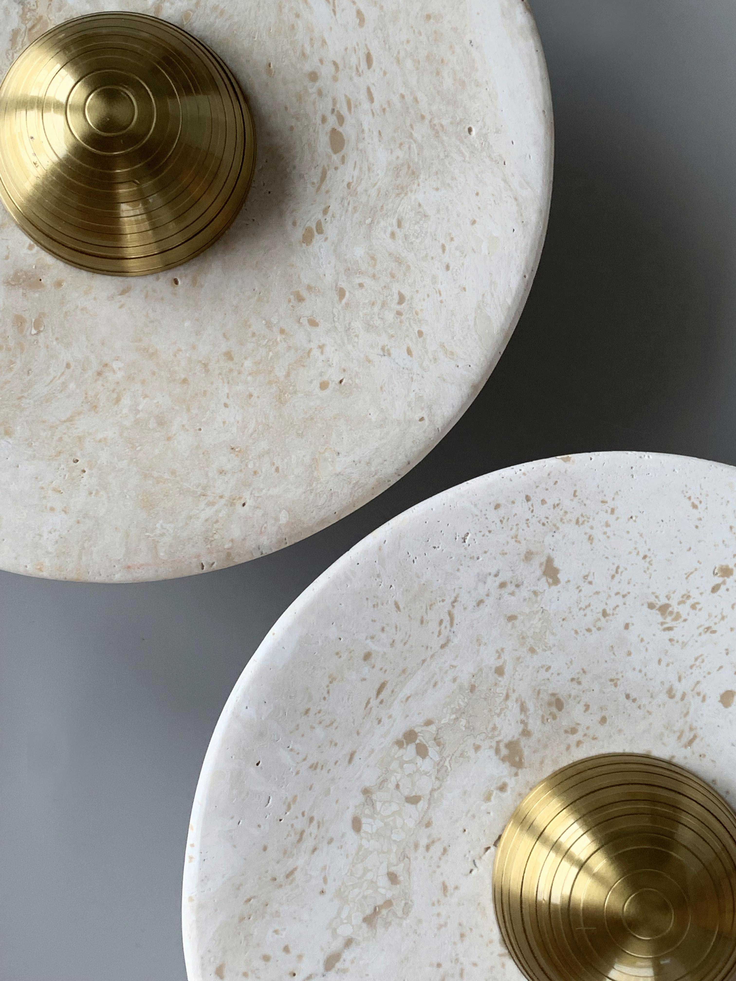 Aurora Series White Travertine Wall Lamp