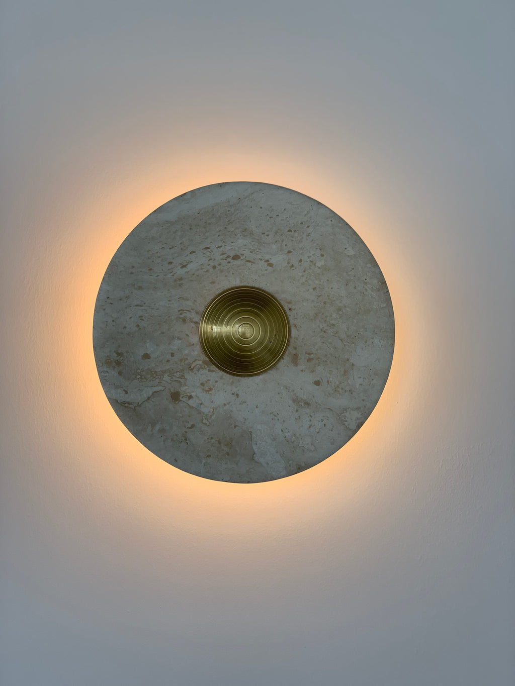 Aurora Series White Travertine Wall Lamp