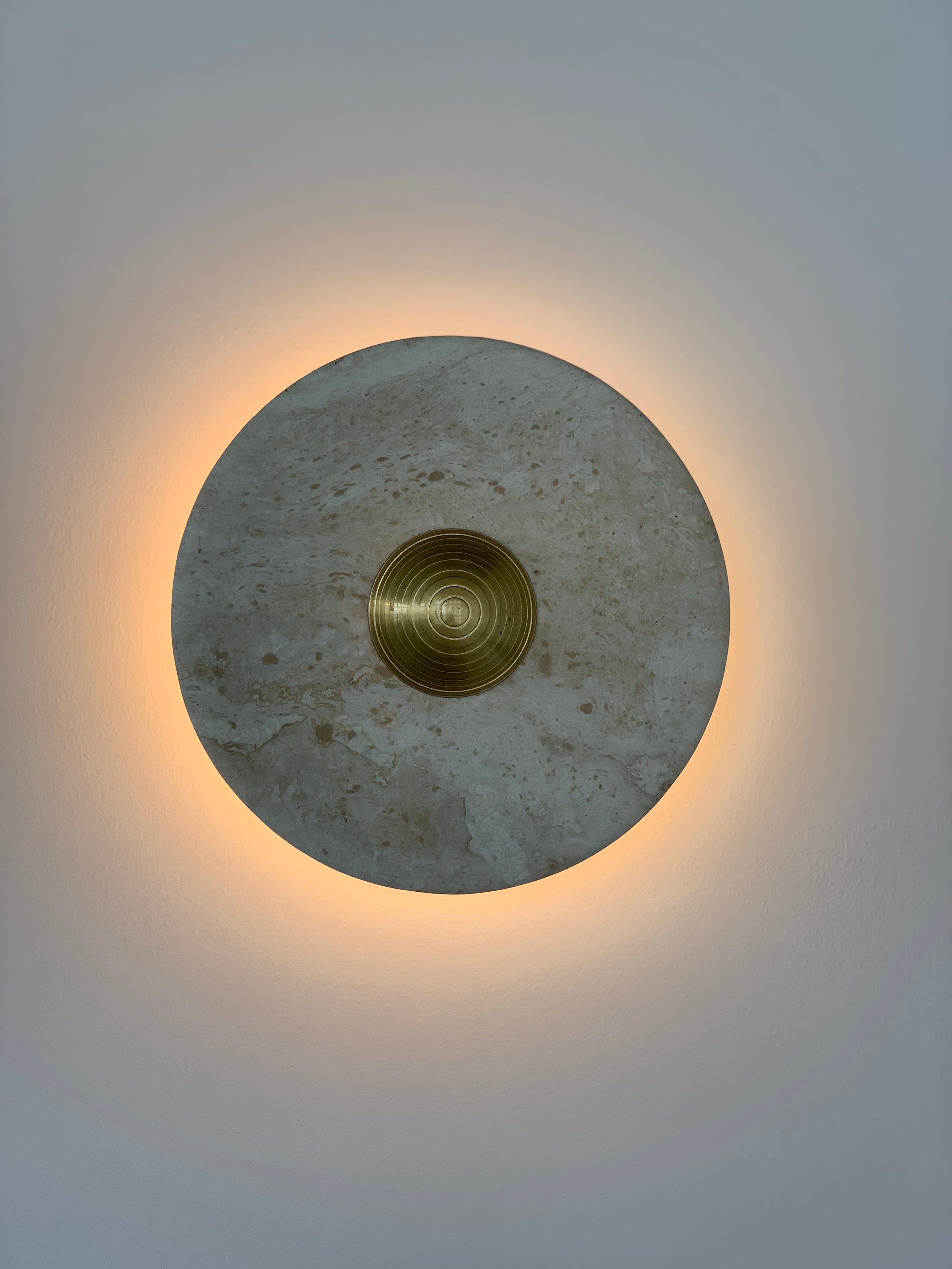 Aurora Series White Travertine Wall Lamp