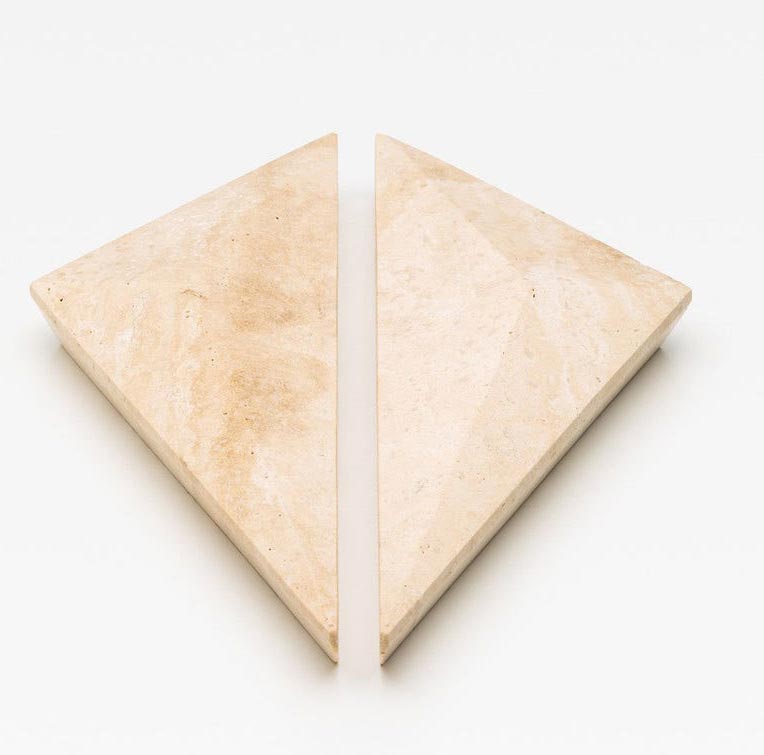 Beige Travertine Diamond Irregularity Big Marble Handles
